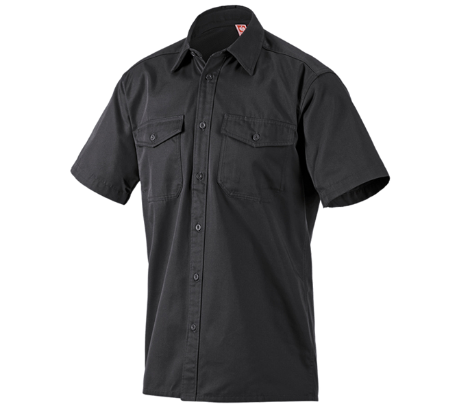 Main view, e.s.classic, Work shirt e.s.classic, short sleeve, black