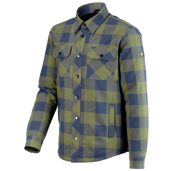 Main view, Hospitality | Catering, Allseason check shirt e.s.iconic, mountaingreen/oxidblue