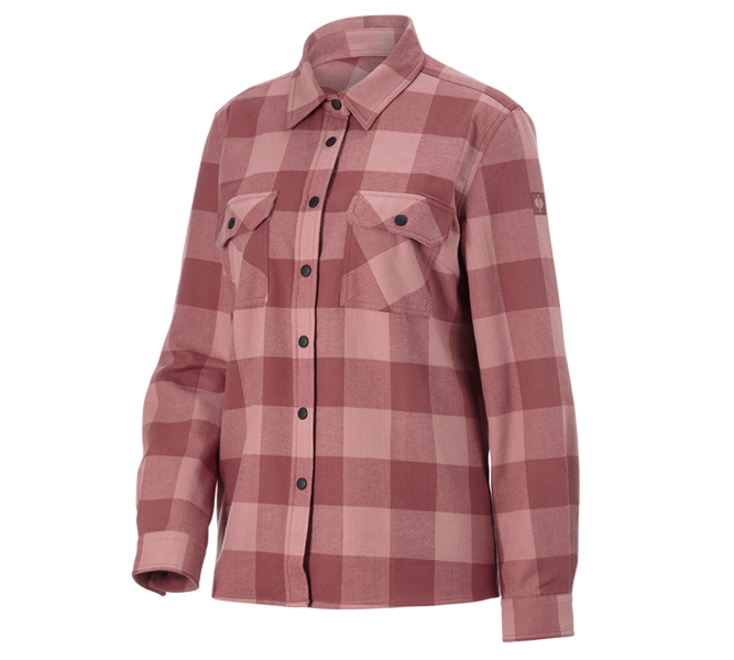 Main view, e.s.iconic, Check shirt e.s.iconic, ladies', quartz pink/oxidred