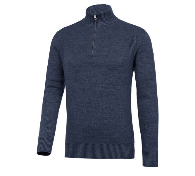 Main view, Basics, e.s. Knitted troyer, midnightblue melange