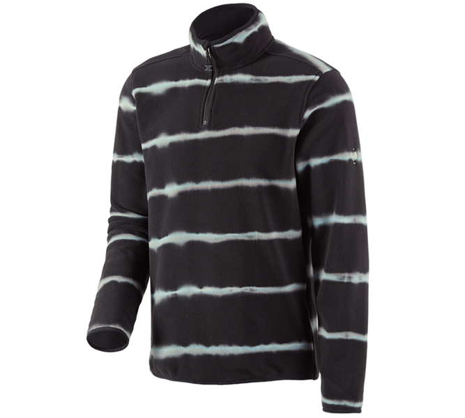 Vue principale, e.s.motion ten, Pull en laine polaire tie-dye e.s.motion ten, noir oxyde/gris magnétique