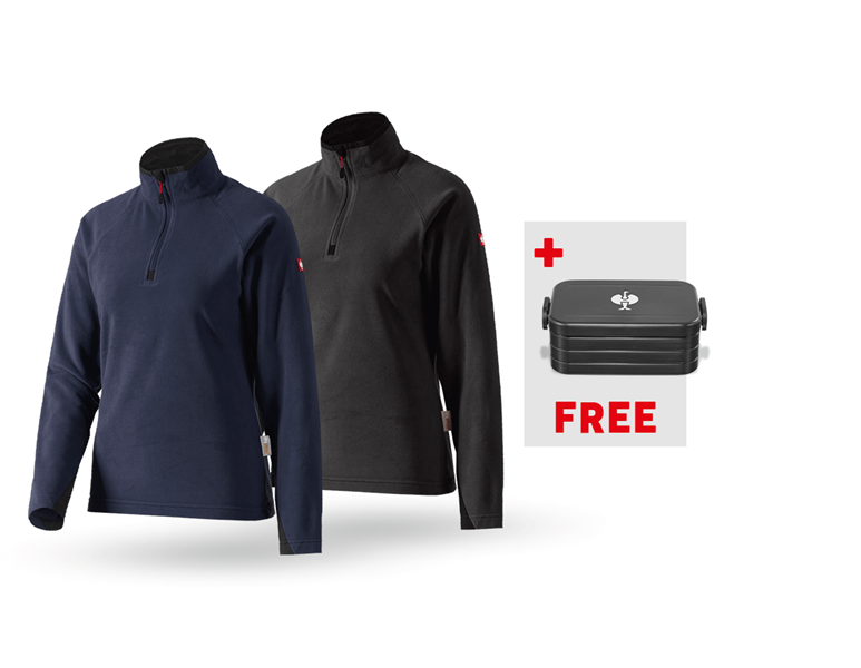 Main view, Large gifts, SET: 2x Ladies' Microfleece troyer dryplexx®, navy