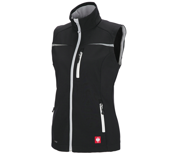 Hauptansicht, e.s.motion 2020, Softshell Weste e.s.motion 2020, Damen, schwarz/platin
