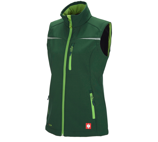 Vue principale, Horti-/ Sylvi-/ Agriculture, Gilet softshell e.s.motion 2020, femmes, vert/vert d'eau