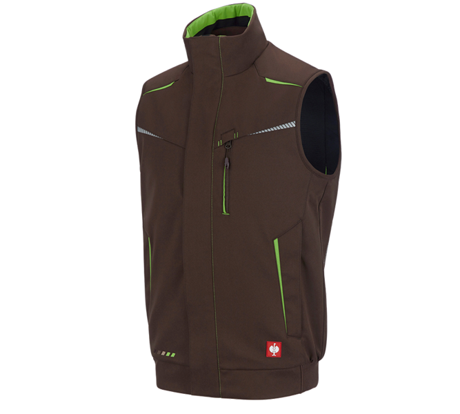 Main view, Joiners / Carpenters, Winter softshell bodywarmer e.s.motion 2020, chestnut/seagreen