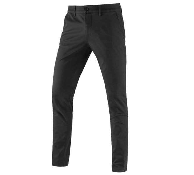 Main view, Work Trousers, e.s. 5-pocket work trousers Chino, black