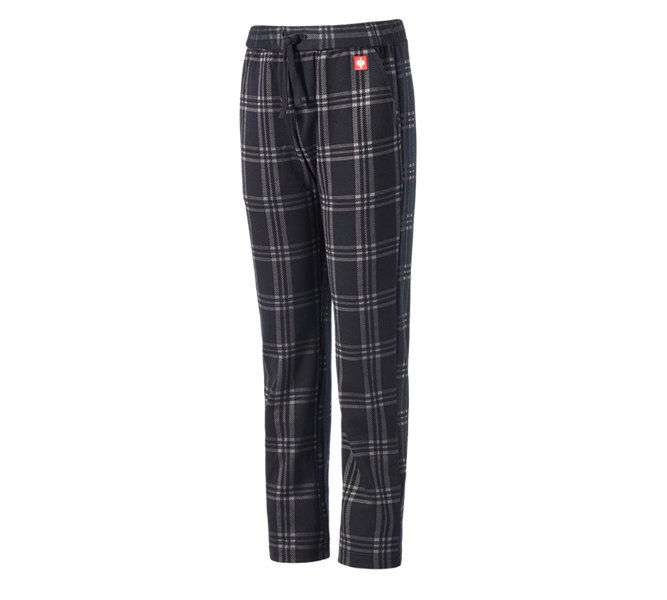 Vue principale, Vêtements, e.s. Pantalon de pyjama à carreaux, enfants, noir/gris basalte