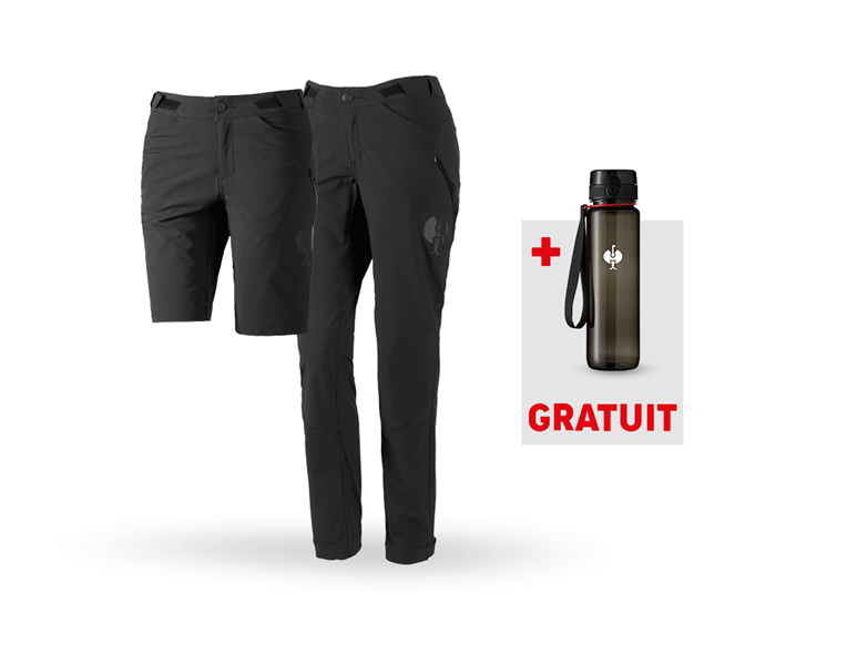Vue principale, PROMOS, KIT : Pantalon de func.+ Short e.s.trail, femmes, noir