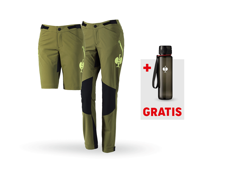 Hauptansicht, SALE, SET: Funktionshose + Short e.s.trail, Damen, wacholdergrün/limegrün