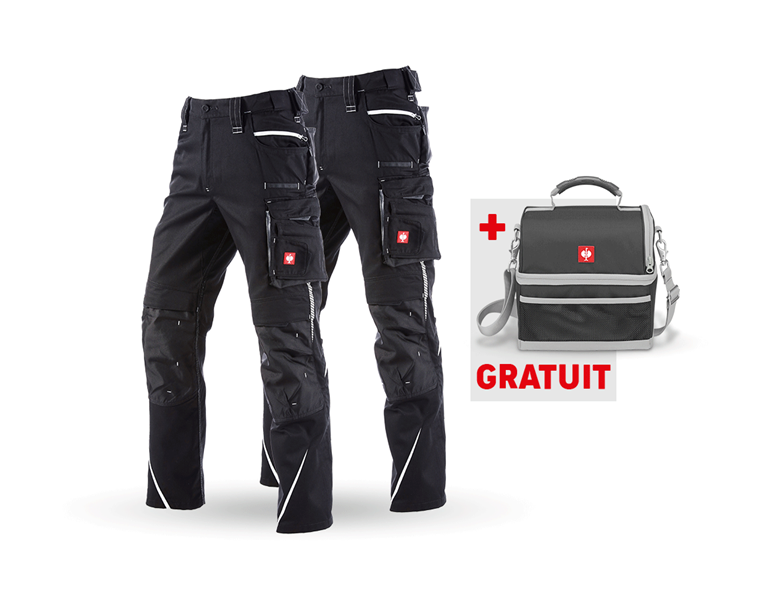 Vue principale, Vêtements, KIT : Pantalon + pantalon d'hiver e.s.motion 2020, noir/platine