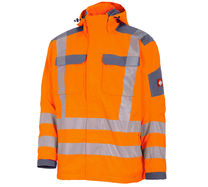 Vue principale, Vestes de travail, Veste fonctionnelle de signalisation e.s.prestige, orange fluo/gris