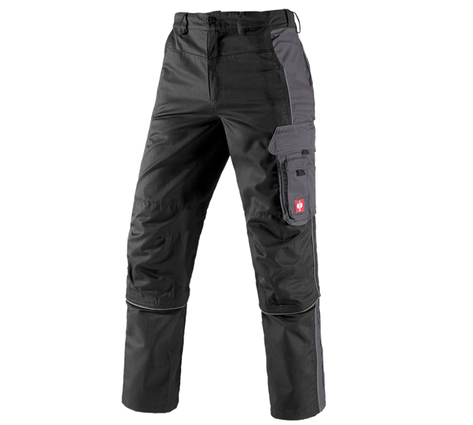 Vue principale, e.s.active, Pantalon à taille élastique av. Zip-off e.s.active, noir/anthracite