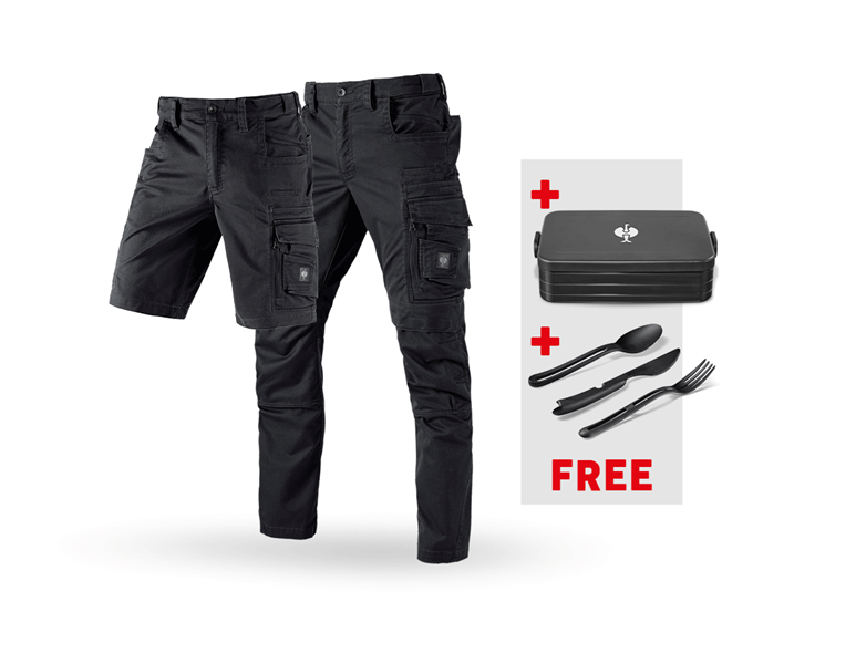 Main view, SALE, SET: Trousers + Shorts e.s.motion ten, oxidblack