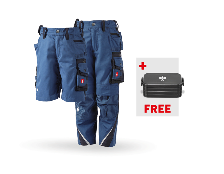 Main view, SALE, SET: Kids' trousers + Shorts e.s.motion, cobalt/pacific