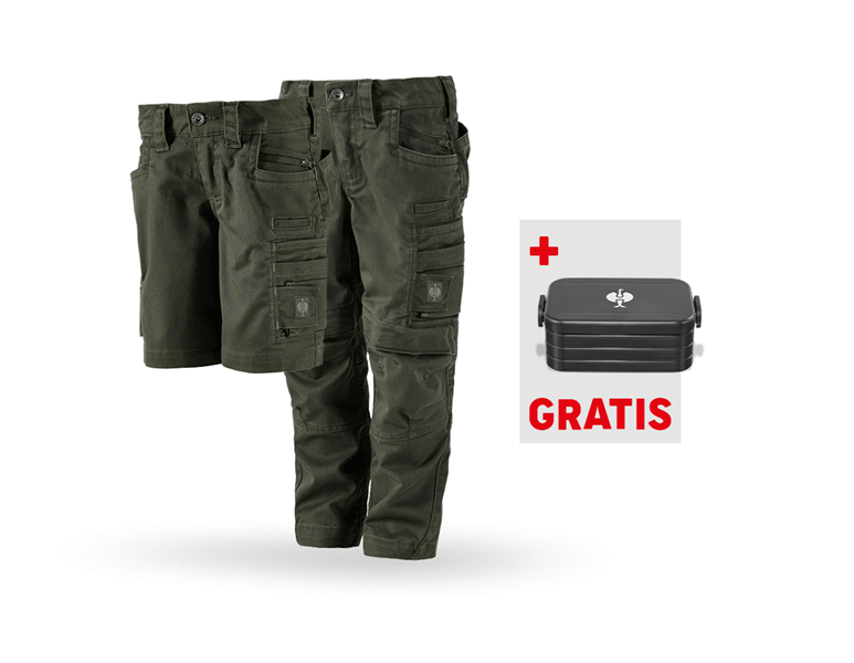 Hauptansicht, Aktions-Sets, SET: Bundhose + Short e.s.motion ten, Kinder, tarngrün