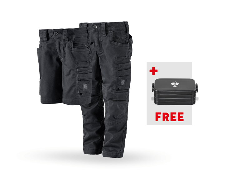 Main view, SALE, SET: Trousers + Shorts e.s.motion ten, children's, oxidblack