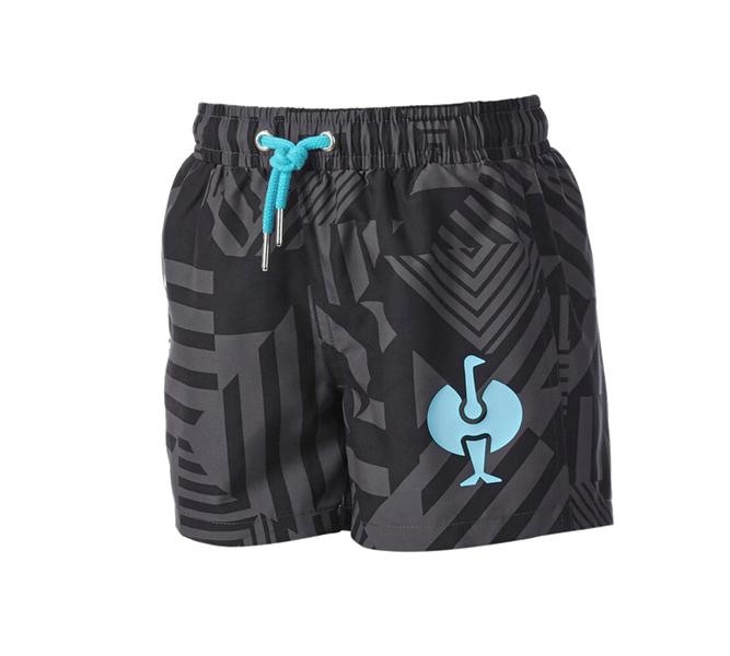 Vue principale, Shorts, Short de bain e.s.trail, enfants, noir/anthracite/lapis turquoise