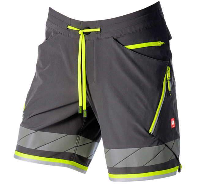 Main view, Shorts | 3/4 Shorts, Reflex functional shorts e.s.ambition, anthracite/high-vis yellow