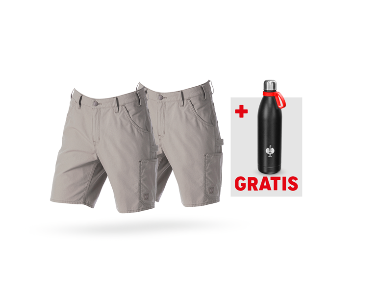Hauptansicht, Bekleidung, SET: 2x Short e.s.iconic + GRATIS Thermoflasche, delphingrau