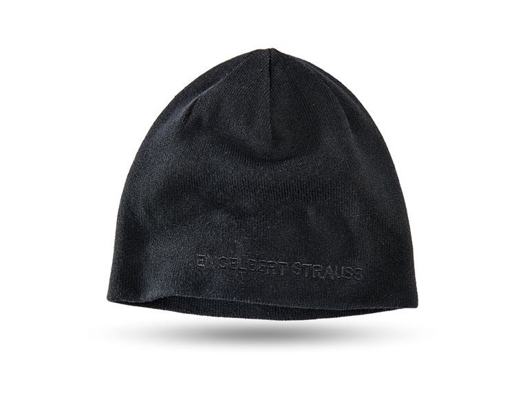 Main view, e.s.dynashield, Fine knit hat e.s.dynashield, black