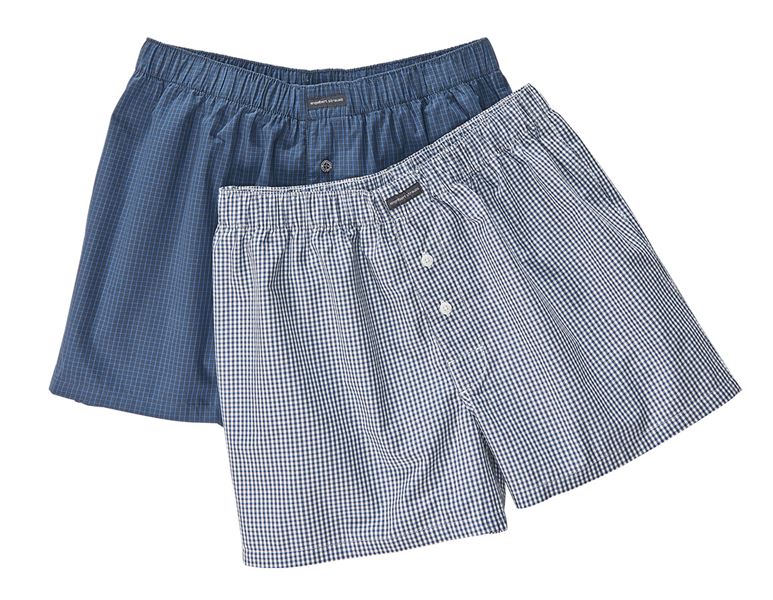 Main view, Shorts | Boxer, e.s. Boxer shorts, pack of 2, white/pacific+pacific/cobalt