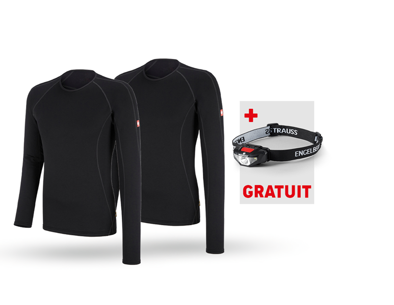 Vue principale, Cadeaux plus grands, KIT :2xe.s. Fonc.-Longsleeve thermo stretch-x-warm, noir
