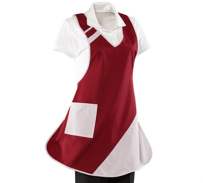 Main view, Clothing, Bib Apron Britta, bordeaux/white