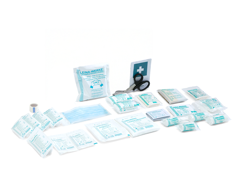 Vue principale, Secourisme | Pansements, Mat. de prem. secours recharge mallette DIN 13157