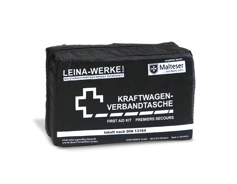 Main view, SALE, Vehicle first aid kit DIN EN 13164, black