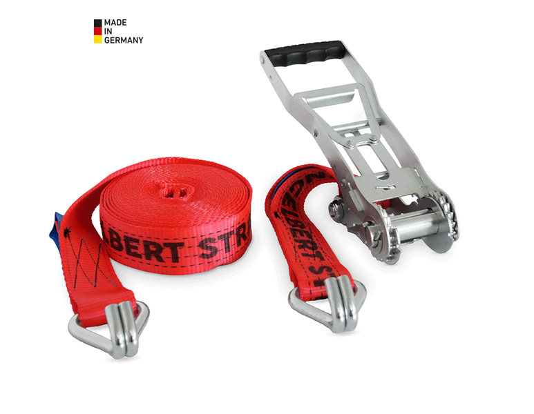Main view, Tension straps, Lashing straps, 2-piece long-arm ratchet + hook