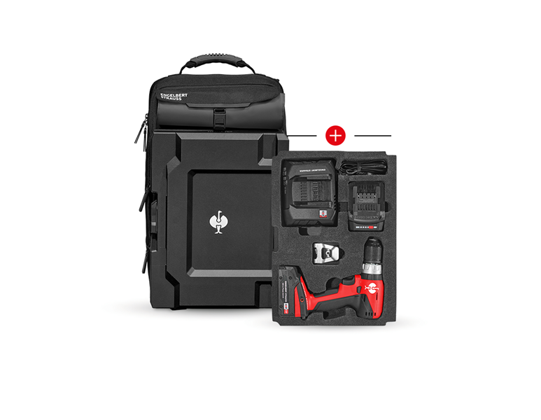 Main view, Tools, Insert Cordless screwdr.+STRAUSSbox backpack, black