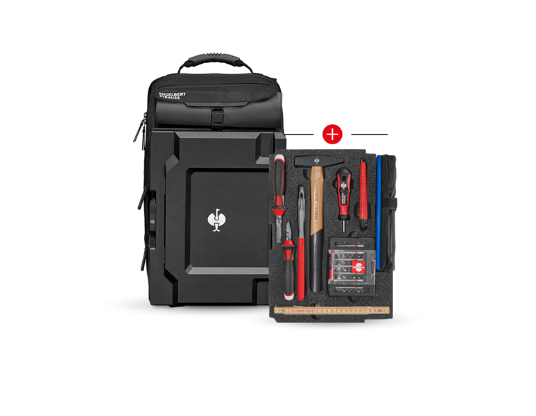 Main view, Tools, Insert Allround Classic + STRAUSSbox backpack, black