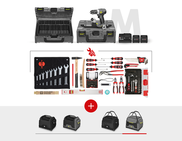 Main view, SALE, Tool set Allround + 18.0 V cordless multi screwdr., basaltgrey/acid yellow