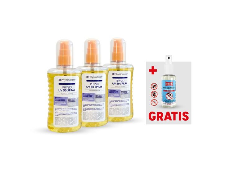 Hauptansicht, Handreinigung | Hautschutz, 3x UV Sonnenschutzspray LSF 50 + Ballistol