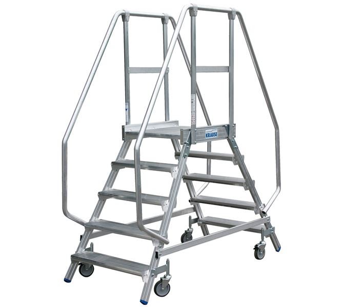 Main view, Workshop & Office equipment, KRAUSE mobile platf. ladder,walkable on both sides