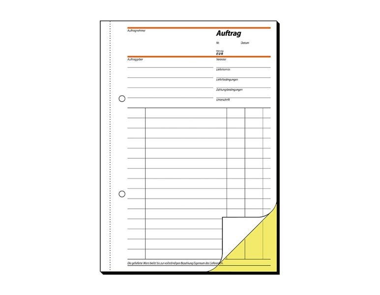 Vue principale, Carnets de formulaire, Blocs de formulaires Sigel Commandes