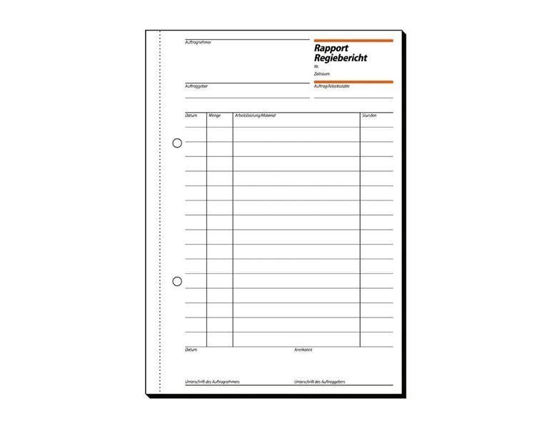 Vue principale, Fournitures de bureau, Blocs Sigel Rapport/rapport de régie/de la semaine