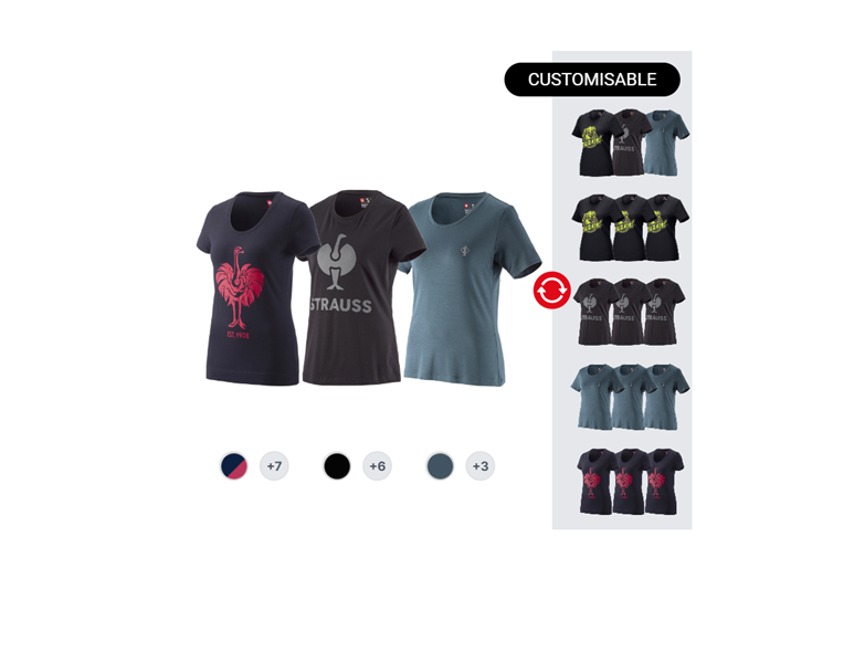 LADIES’ SET: 3x e.s. T-shirt