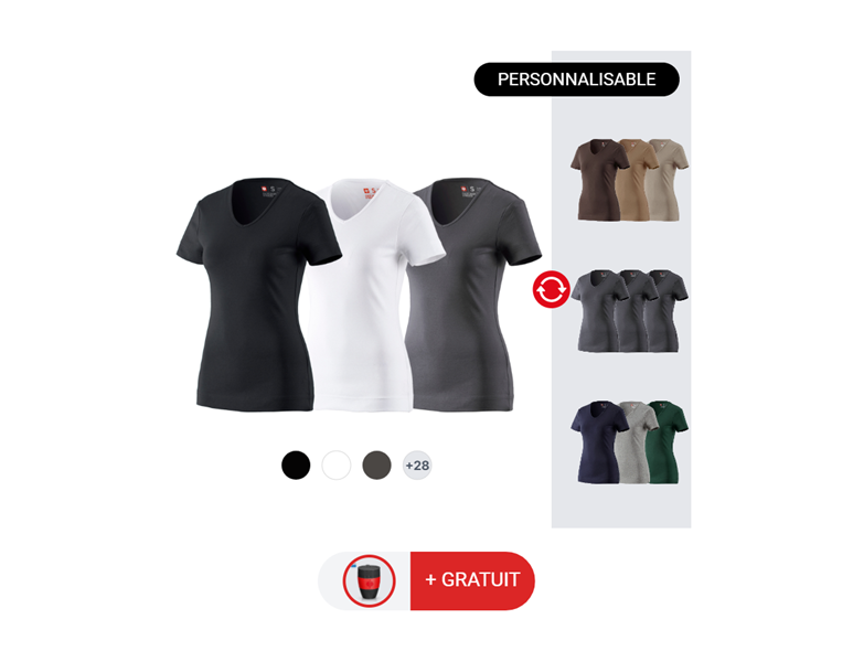 KIT POUR FEMMES : 3x e.s. T-shirt cotton V-Neck