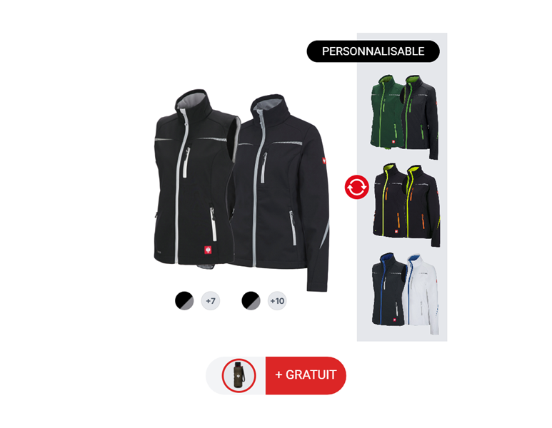 KIT POUR FEMMES:Veste Softsh.+Gilet e.s.motion2020