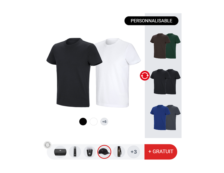 KIT POUR HOMMES:2xe.s. T-shirt foncti. poly cotton