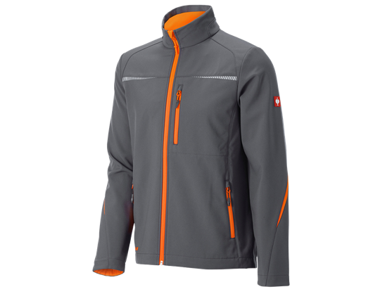 Vue principale, Veste Softshell­ e.s.​motion 2020, anthracite/orange fluo