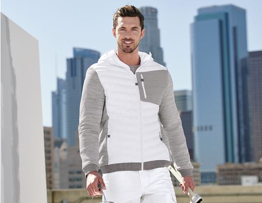 View 1, Hybrid hooded knitted jacket e.s.​motion ten, white melange
