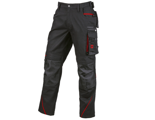 Main view, FCB Work Trousers, black/straussred