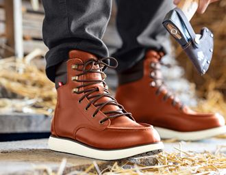 Vue 3, O2 Chaussures de travail e.s. Boulder mid, brun rouge