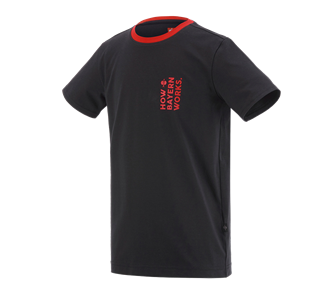 Main view, FCB Premium Kids T-Shirt Cotton Stretch, black/straussred