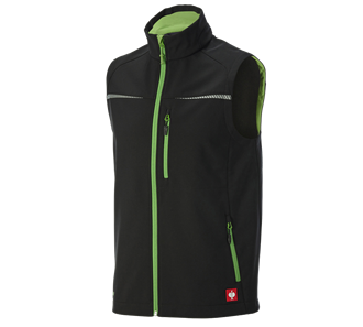 Main view, Softshell­ bodywarmer e.s.​motion 2020, black/seagreen