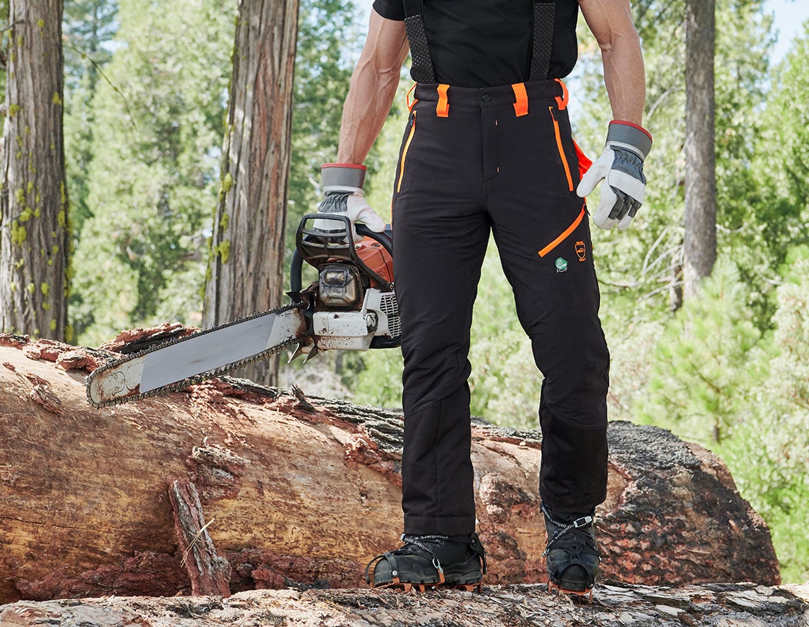 Cut protection trousers e.s.vision black/high-vis orange