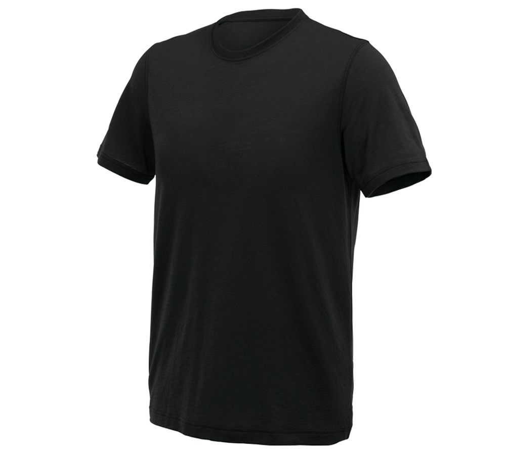 Long-Sleeved Boatneck Tee in Black Pima Cotton | Shop Ann