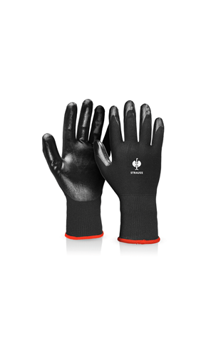 Cegasa Centurion Nitril/Nylon Handschuhe T8 Paar – Schwarz, Robust & Langlebig